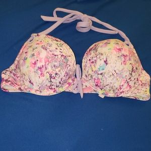 Push-up bikini top watercolor print